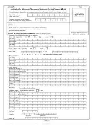PRAN Application Form S1 NSDL