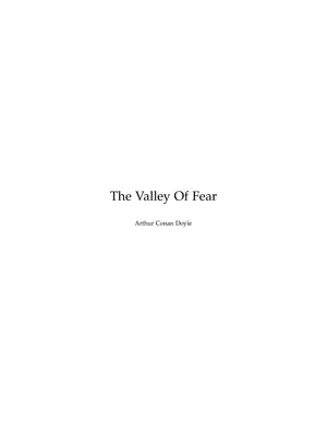 The Valley of Fear Sherlock Holmes