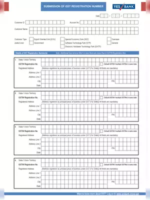 YES Bank GST Submission Form