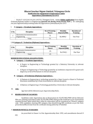 BSNL Apprentice Recruitment 2020 Notification