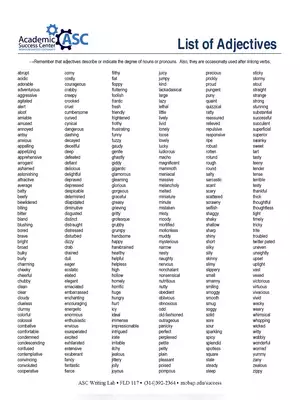 Courage Adjectives Form List
