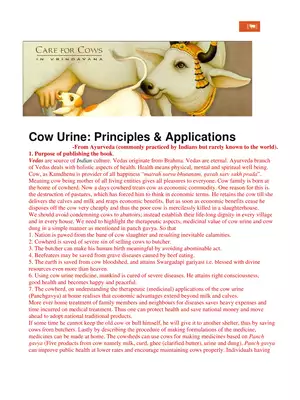 Cow Urine Health Benefits, Principles & Applications