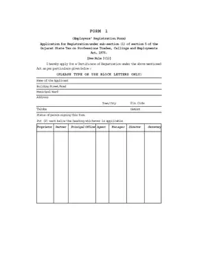 Employers Professional Tax Registration Form