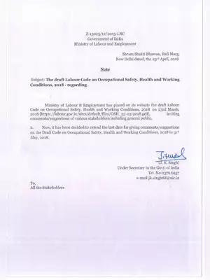 Health & Safety Industrial Memorandum Ministry of Labour & Employment