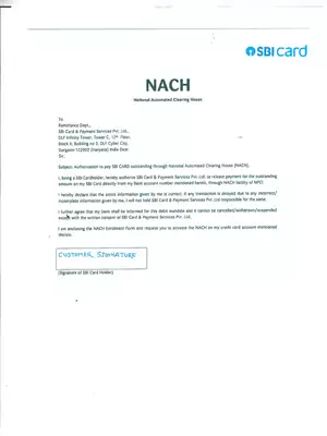 National Automated Clearing House (NACH) Sample Application Form