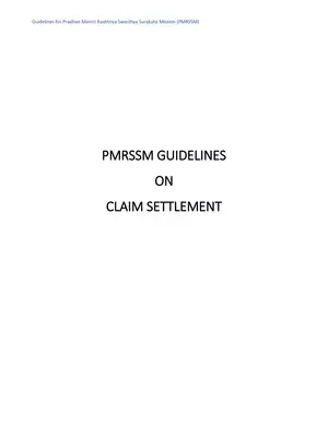 PMRSSM Guidelines on Claim Settlement