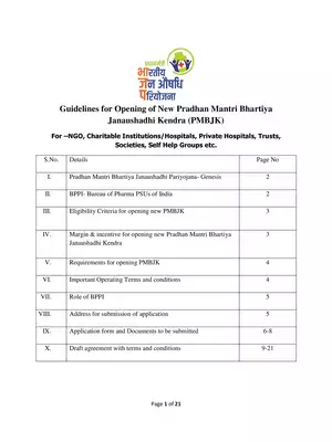 Pradhan Mantri Bhartiya Janaushadhi Kendra Guidelines for NGO, Hospitals
