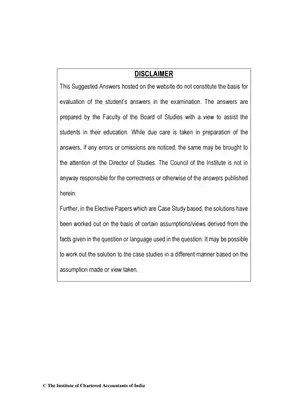 CA Final (New) Multidisciplinary Case Study Question Paper May 2018