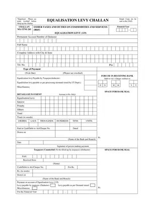 Equalisation Levy Challan Form 285