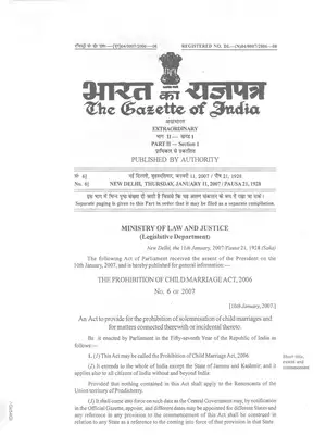 Haryana child Marriage Act, 2006