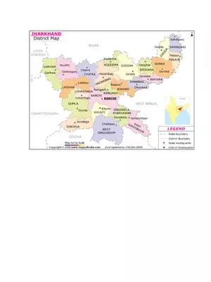 Jharkhand District Map PDF