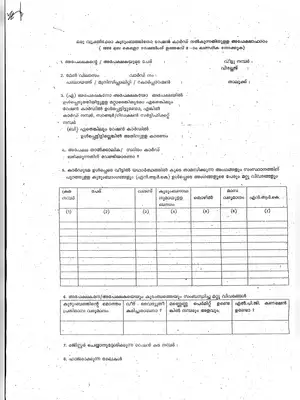 Kerala Ration Card Application Form PDF