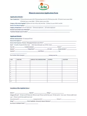 Mineral Concession Application Form