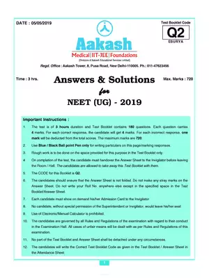 NEET 2019 Question Paper With Solutions Code Q2