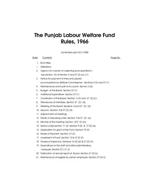 The Punjab Labour Welfare Fund Rules, 1966