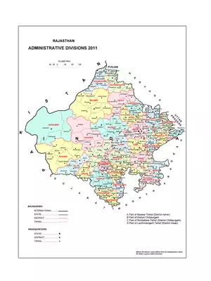 Rajasthan Administrative Divisions Map