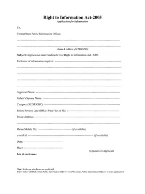 Rajasthan RTI Application Form