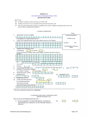 Return of Income Form 2C