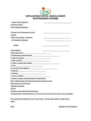 Telangana Apathbandhu Application Form