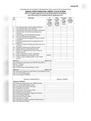 West Bengal NHFDC Loan Scheme Application Form