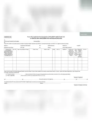 West Bengal Ration Card Family Name Addition Form (3-U)
