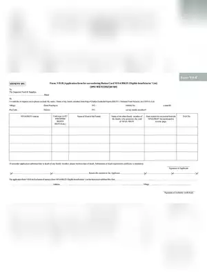 West Bengal Ration Card Surrendering Form (7-R) Rural Area PDF