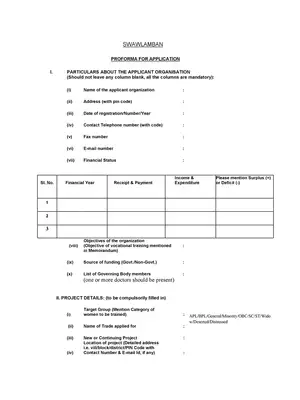 West Bengal Swawlamban Scheme Application Form