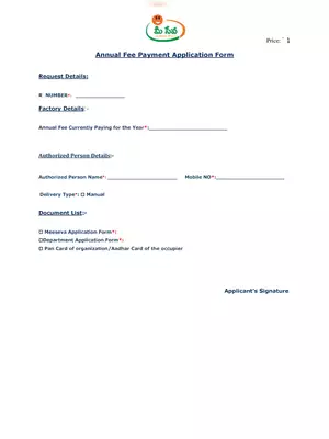 AP Meeseva Factories Annual Fees Payment Form