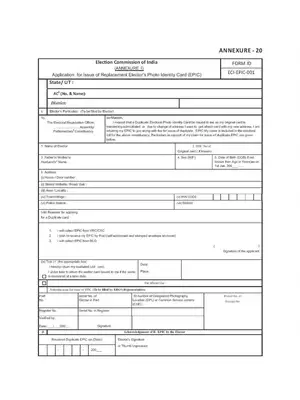 AP Meeseva  Voter/EPIC Card Application Form