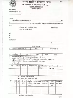 Assam Gramin Vikash Bank Agriculture Loan Form Assamese