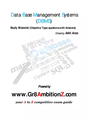 Database Management System MCQ