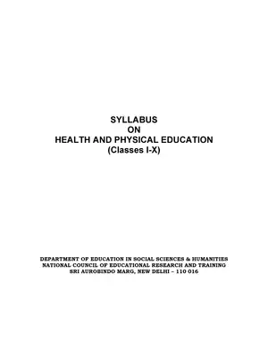 Health & Physical Education Revised Syllabus For classes I – X