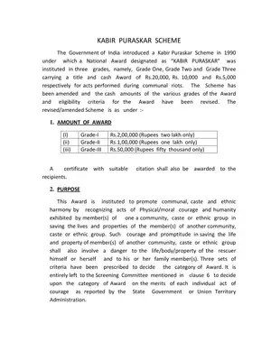 Kabir Puraskar Scheme Detail & Application Form
