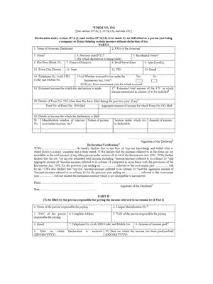 SBI Form 15G PDF