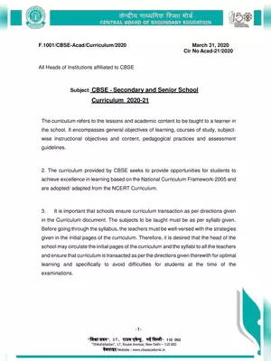 Secondary and Senior School Curriculum 2020-21
