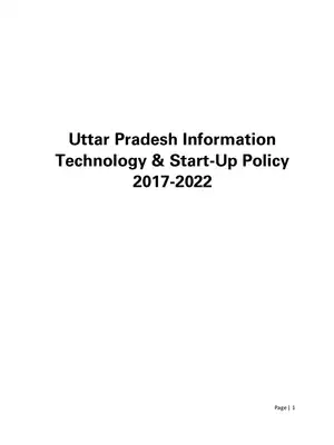 UP MSME Technology & Start-Up Policy 2017-22
