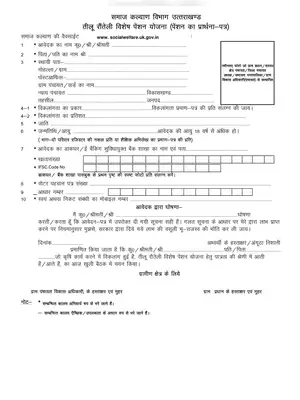 Uttarakhand Tilu Rauteli Pension Scheme Form Hindi