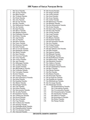 108 Names of Surya Dev