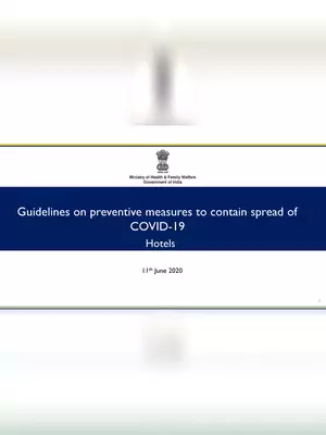 Guidelines for Hotels – Preventive Measures to Contain Spread of COVID-19