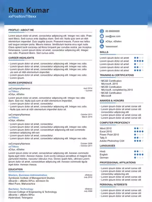Latest Resume Format & Template for Fresher / Professionals