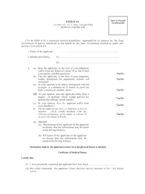 Licence Medical Certificate Form Rajasthan PDF