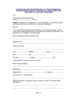 MP Private Hospitals/Nursing Homes & Labs Recognition Form