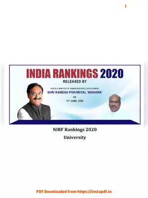 NIRF University Rankings 2020