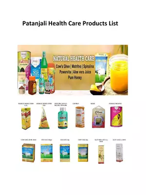 Patanjali Health Care Products List