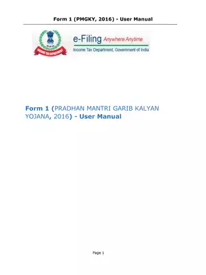 PM Garib Kalyan Yojana Form 1 -User Manual