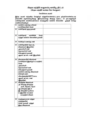 PMSBY Claim Application Form Tamil