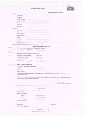 Post Office Money Order Form PDF