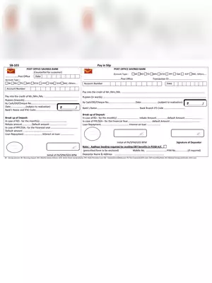 Post Office Pay Slip Deposit Form PDF