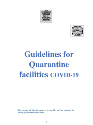 Quarantine Facilities Guidelines by MOHFW