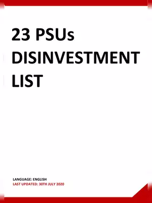 23 PSUs Disinvestment List